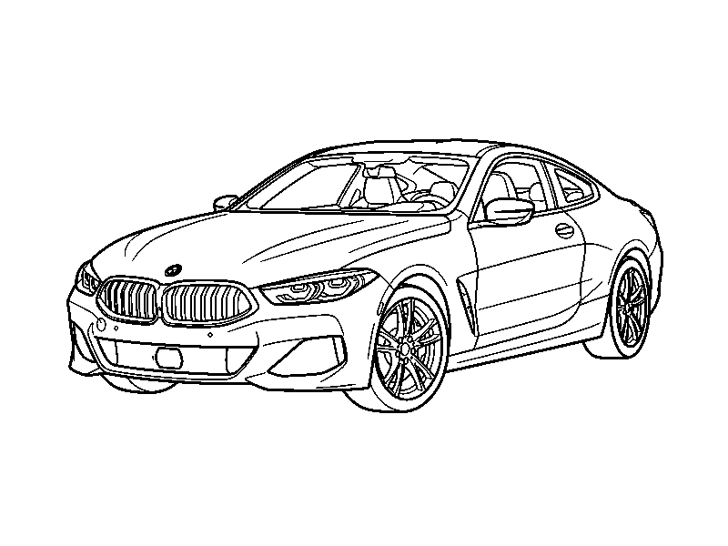 Спортивный BMW, раскраска для детей