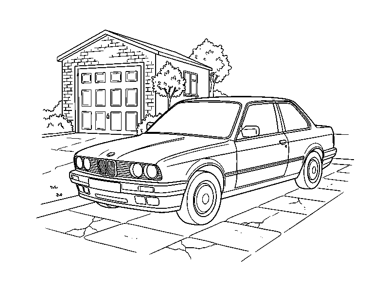 Классический BMW, раскраска для детей