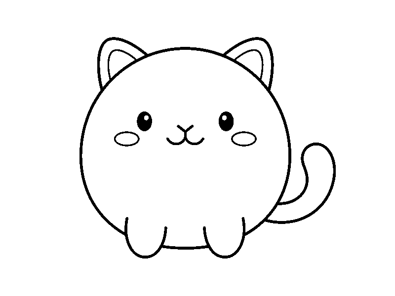 Сквиши-котик, раскраска для детей