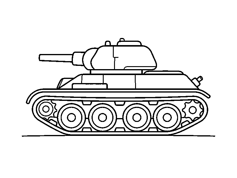 Учебный танк, раскраска для детей