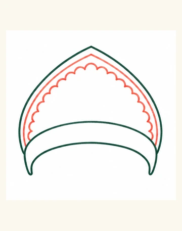 Внутренняя рамка и зубчатая кайма кокошника