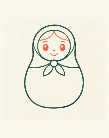 На лице появились коралловые глаза, нос, улыбка и чёлка.