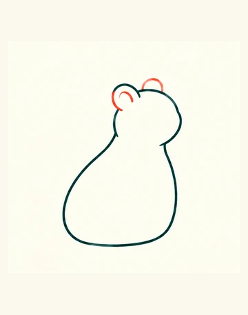 Два маленьких круглых уха снежного барса